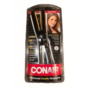 Conair Professional 2" Ceramic Hair Straightener Flat Iron 25 Heat Settings NEW